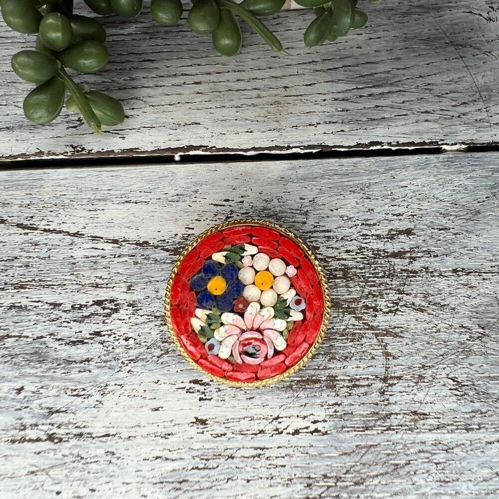 Vintage Micro Mosaic Brooch - Picture 3 of 7